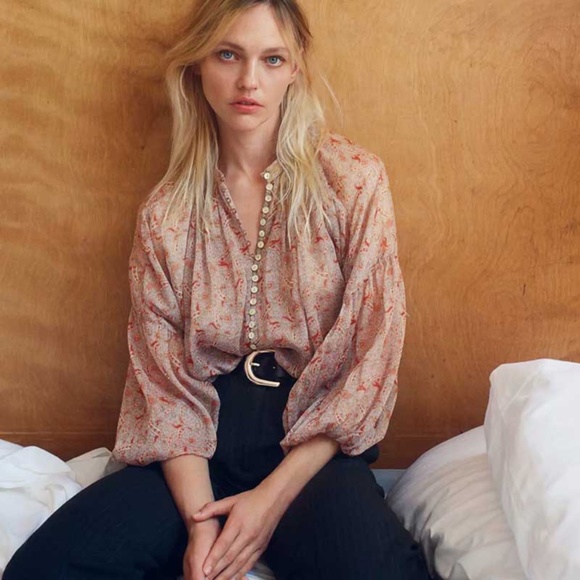 Tops - boho paisley print button up puff sleeve crop top